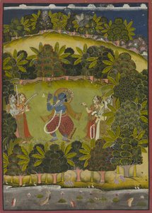 Krishna Playing the Flute for the Gopis by Unknown artist