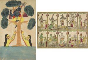 Krishna Steals the Clothes of the Cowgirls (recto); Das Avataras, Ten Incarnations of Vishnu (verso)