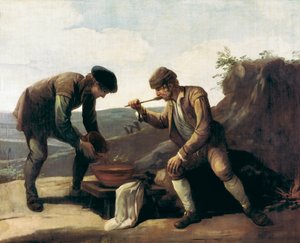 La Sopa Boba or the breakfast, Anonymous painting of the 18th century