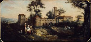 Landscape with fortified castle. Between 1701 and 1800 by Unknown artist