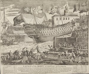 Launch of the Howe, of 120 Guns, at Chatham by Unknown artist