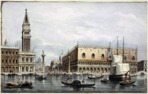 Le mole vu du canal - in "Album of the main views of Venice", ill. by Marco Moro, ed. Gio Brizeghel, v.1840 by Unknown artist