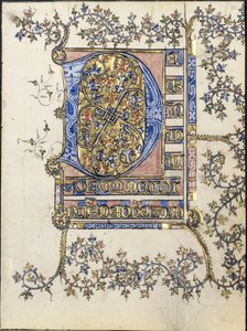 Leaf from a Book of Hours: Initial D by Unknown artist