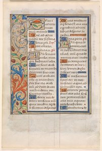 Leaf from a Book of Hours: Text with Illustrated Border (verso)
