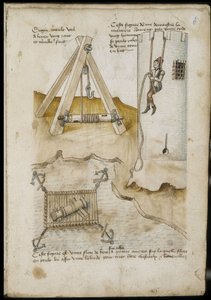 Lever machine and system for climbing a tower using a rope by Unknown artist