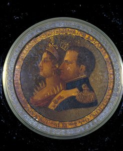 Lid of a snuffbox with portraits of Napoleon I and Josephine by Unknown artist