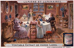 Lights and Luminaires, Bourgeois Interior Illuminated by Astral Lamps