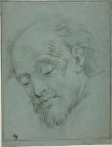 Male Head Looking Down by Unknown artist