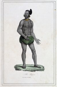 Man of Byron Islands with tattoos (Polynesia) - in 