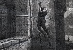 Masers De Latude escaping from the Bastille - engraving in 
