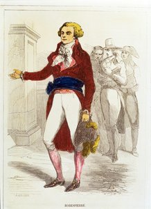 Maximilien Robespierre, Handcoloured Etching by Unknown artist