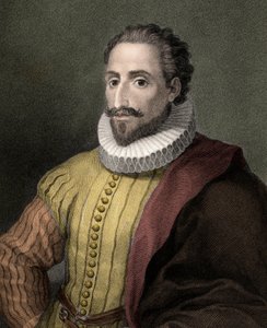 Miguel de Cervantes Saavedra 1547-1616 - engraving - 19th century by Unknown artist