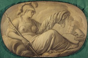 Minerva or Abundance Favoring the Arts (allegory, decorative painting for the Hôtel La Rivière then Canillac) by Unknown artist
