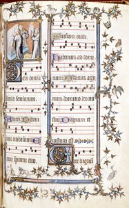 Missal of Saint Denis, circa 1350. Miniature Depicting Clotaire and Dagobert by Unknown artist