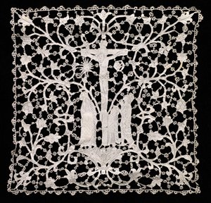 Needlepoint (Venetian Flat Point) Lace Ecclesiastical Square
