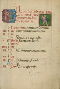 November Calendar Page; Gathering Wood by Unknown artist