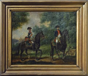 Officer and soldier of the Mestre de Camps regiment in 1790 by Unknown artist