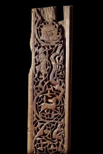 Oriental Art: Carved Wood Panel. 13th century. Detail. Paris, Louvre Museum by Unknown artist