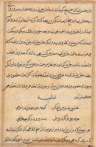 Page from Tales of a Parrot (Tuti-nama): text page by Unknown artist