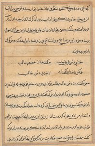 Page from Tales of a Parrot (Tuti-nama): text page