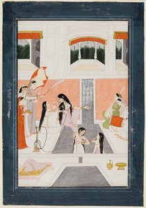 Palace Women Enjoy Music by the Side of a Water Cascade by Unknown artist