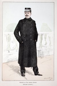 Peace officer, winter dress (Lepine period). Eau forte en couleurs, for illustration 
