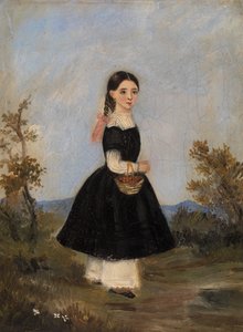 Peasant Girl in Landscape