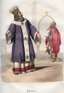 Photios I Expelling Byzantine Emperor Basil I from the Church by Unknown artist