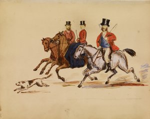 Photo Collage of Hunt Scene with Lord and Lady Yarborough