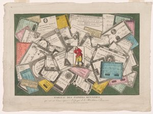 Picture of Revolutionary Assignats (Table of paper money that circulated since the time of the French Revolution) by Unknown artist