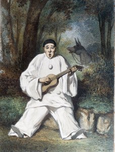 Pierrot Plays the Guitar - n.d., late 19th century by Unknown artist