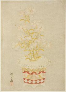 Pinks in a Porcelain Pot