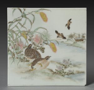 Plaque with Quail by Unknown artist