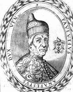 Portrait of Paoluccio Anafesto (697-717). First Doge of Venice.