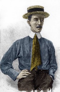 Portrait of Alberto Santos-Dumont (1873-1932), Brazilian aeronautic artist. by Unknown artist