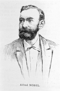 Portrait of Alfred Nobel (1833 - 1896), Swedish industrialist and chemist.