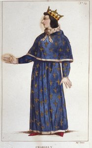 Portrait of Charles V the Wise (engraving of 1830)