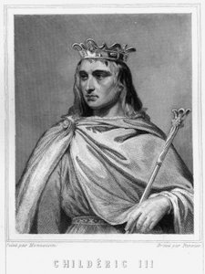 Portrait of Chilperic II (? - 755), King of the Franks, first of the Carolingians - in “Histoire des Français” by Lavallée