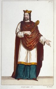 Portrait of Clotaire I (497 - 561), King of Neustria and King of the Franks (Engraving from 1830) by Unknown artist