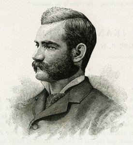 Portrait of Danenhower, second lieutenant of the La Jeannette crew, for the mission north. Engraving to illustrate 