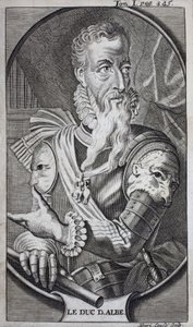 Portrait of Ferdinand Alvare de Toledo, Third Duke of Alba. Engraving to illustrate History of the Netherlands