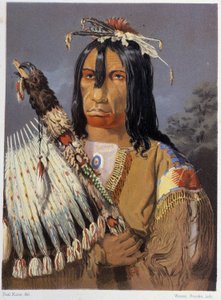 Portrait of Kee-Ake-Saa-Ka-Wow with the Calumet - in Wandering of an Artist among the Indians of North America by Paul Kane, Longmans & Roberts, London by Unknown artist