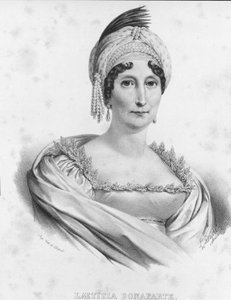 Portrait of Laetitia Bonaparte (Letizia Maria Ramolino) (1750-1836), mother of Napoleon I. Engraving of the 19th century by Unknown artist