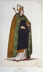 Portrait of Louis I the Pious or the Debonnaire (778 - 840), Emperor of the West (engraving from 1830) by Unknown artist