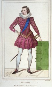 Portrait of Louis XIII (1601 - 1643), King of France. Engraving of 1830 by Unknown artist