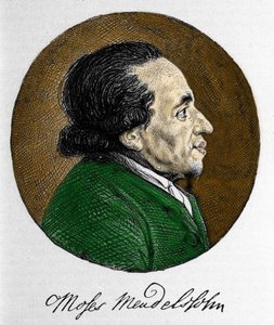 Portrait of Moses Mendelssohn (1729 - 1786), philosopher and true founder of modern Judaism. Grandfather of the musician Felix Mendelssohn