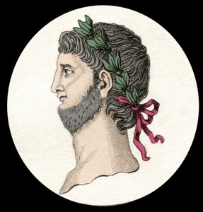 Portrait of Nero Claudius Caesar Augustus Germanicus (37-68 AD), Roman Emperor (19th century engraving)