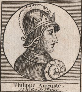 Portrait of Philip II called Philip Augustus (1165-1223) - engraving from “Instruction sur l