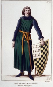 Portrait of Pierre de Dreux, Duke in 1213, Engraving of 1830