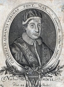 Portrait of Pope Clement XI (Gianfrancesco Albani) (1649 - 1721), 241st Pope. 18th century engraving